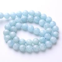 Gemstone Jewelry Beads Aquamarine Round DIY light blue Sold Per Approx 38 cm Strand
