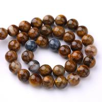 Gemstone smykker perler, Pietersite, Runde, du kan DIY & forskellig størrelse for valg, gul, Solgt Per Ca. 38 cm Strand