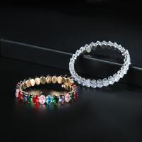 Bracelets en laiton, bijoux de mode & pavé de micro zircon & pour femme, plus de couleurs à choisir, protéger l'environnement, sans nickel, plomb et cadmium, Longueur Environ 20.3 cm, Vendu par PC