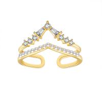 Cubic Zirconia Micro Pave Brass Ring with Plastic Pearl real gold plated fashion jewelry & micro pave cubic zirconia & for woman white nickel lead & cadmium free Ring surface mm Ring inner mm Sold By PC