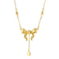Sweater Chain Necklace Brass with 1.96inch extender chain Bowknot gold color plated fashion jewelry & for woman golden nickel lead & cadmium free Sold Per Approx 14.96 Inch Strand