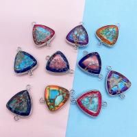 Gemstone Pendants Jewelry Natural Stone Triangle multifunctional & DIY & double-hole Pendant x29mm Sold By PC