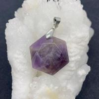 Gemstone Pendants Jewelry Natural Stone Hexagon multifunctional & DIY Pendant mm Sold By PC