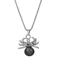 Zinc Alloy Necklace Spider plated Halloween Jewelry Gift & for man Length Approx 24.6 Inch Sold By PC