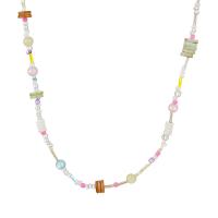 Collares de perlas de cristal, Cuentas de vidrio, con 5.8cm extender cadena, hecho a mano, Joyería & para mujer, multicolor, longitud aproximado 42.8 cm, Vendido por UD