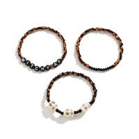 Seedbead Bracelet Set with Crystal & Acrylic three pieces & Halloween Jewelry Gift & for woman Length Approx 7 Inch Sold By Set