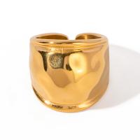 Rostfritt stål Fingerringar, 304 rostfritt stål, 18K guldpläterad, mode smycken & för kvinna, gyllene, inner diameter 16.8mm,ring width 20.3mm, Säljs av PC
