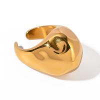 Rostfritt stål Fingerringar, 304 rostfritt stål, 18K guldpläterad, mode smycken & för kvinna, gyllene, inner diameter 18.3mm,ring width 21.8mm, Säljs av PC