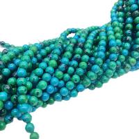 Gemstone šperky Korálky, Syntetický Chrysocolla, Kolo, DIY & různé velikosti pro výběr, smíšené barvy, Prodáno za Cca 38 cm Strand