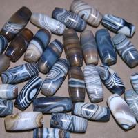 Natürliche Tibetan Achat Dzi Perlen, Trommel, DIY, Zufällige Farbe, 32.50x14.50mm, verkauft von PC