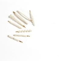 Plastic Pearl Hair Slide with Zinc Alloy plated fashion jewelry & for woman Sold By PC