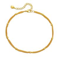 Brass Anklet 18K gold plated fashion jewelry & for woman golden nickel lead & cadmium free Length Approx 8.66 Inch Sold By PC