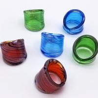 Finger Ring Jewelry Lampwork three pieces & fashion jewelry & for woman mixed colors Ring inner diameter about 17-19mm Sold By Set