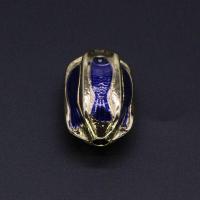 Imitation Cloisonne Zinc Alloy Beads Lantern gold color plated DIY & enamel blue nickel lead & cadmium free Sold By PC