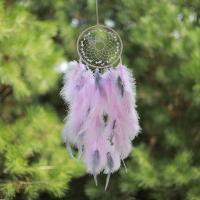 Fashion Dream Catcher Feather with Cotton Thread & Rose Quartz & Iron for home and office & hollow Sold By PC