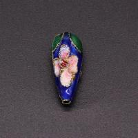 Cloisonne Beads Teardrop gold color plated DIY & enamel mixed colors Sold By PC