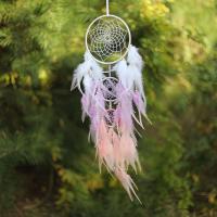 Fashion Dream Catcher Feather with Cotton Thread & Plastic & Iron for home and office & hollow mixed colors Sold By PC