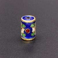 Cloisonne Beads Column gold color plated DIY & enamel mixed colors Sold By PC