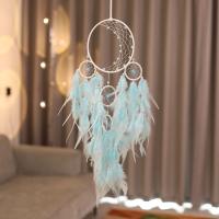 Fashion Dream Catcher Feather with Cotton Thread & Iron & Acrylic for home and office & hollow light blue Sold By PC