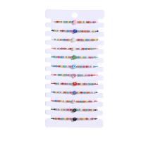 Pulseras de cristal de Murano, con Cordón de nudo & Seedbead & Papel, Flor, Ajustable & Joyería & unisexo, color mixto, longitud aproximado 18 cm, 12PCs/Set, Vendido por Set