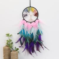 Fashion Dream Catcher Feather with Cotton Thread & Gemstone Chips & Wood & Iron for home and office & hollow mixed colors Sold By PC