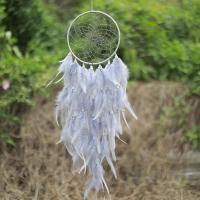 Fashion Dream Catcher Feather with Cotton Thread & Plastic & Iron for home and office & hollow grey Sold By PC