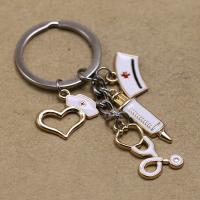 Zinc Alloy Key Clasp gold color plated DIY & enamel & with rhinestone mixed colors Sold By PC