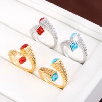 Messing ringen, plated, mode sieraden & voor vrouw & met strass, meer kleuren voor de keuze, nikkel, lood en cadmium vrij, Verkocht door PC