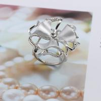 Scarf Buckle Zinc Alloy Flower silver color plated for woman & with rhinestone Sold By PC