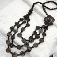 Naszyjnik z drewna, Drewno, biżuteria moda & styl ludowy & dla kobiety, brązowy, długość 104 cm, sprzedane przez PC
