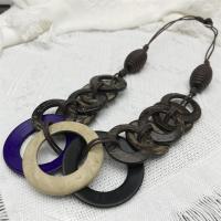 Houten halskettingen, Hout, mode sieraden & folk stijl & voor vrouw, meer kleuren voor de keuze, Lengte 51 cm, Verkocht door PC