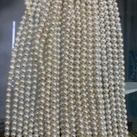 Natural Freshwater Pearl Loose Beads Slightly Round DIY white 8-9mm Sold Per Approx 37 cm Strand