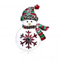 Christmas Brooches Zinc Alloy Snowman platinum color plated Christmas Design & Unisex & enamel & with rhinestone nickel lead & cadmium free Sold By PC