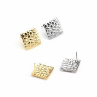 Stainless Steel Earring Stud Component 304 Stainless Steel Square plated DIY Sold By PC