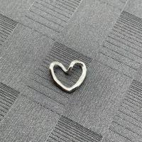 سبائك الزنك المعلقات القلب, لون الفضة مطلي, ديي, 15x17mm, تباع بواسطة PC