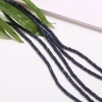 Gemstone Jewelry Beads Impression Jasper Flat Round DIY dark blue Sold Per Approx 38 cm Strand