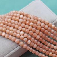Gemstone Jewelry Beads Sunstone Round DIY pink Sold By Strand