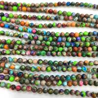 Gemstone Jewelry Beads Impression Jasper Round DIY multi-colored Sold Per Approx 38 cm Strand