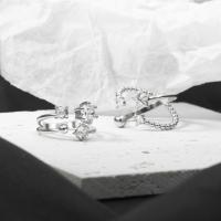 Messing ringen, met Cubic Zirconia, plated, mode sieraden & verschillende stijlen voor de keuze & voor vrouw, nikkel, lood en cadmium vrij, Wide: about13mm, Verkocht door PC