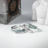 Messing ringen, met Epoxy Sticker & Cubic Zirconia, plated, mode sieraden & verschillende stijlen voor de keuze & voor vrouw, nikkel, lood en cadmium vrij, Verkocht door PC
