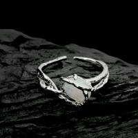 Messing ringen, met Opaal, plated, mode sieraden & voor vrouw, nikkel, lood en cadmium vrij, Height:0.95cm, Verkocht door PC