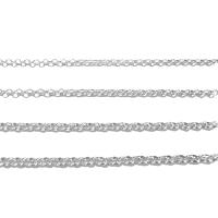 925 Sterling ezüst nyaklánc lánc, 925 Ezüst, csiszolt, DIY & különböző méretű a választás, platina színű, Által értékesített G