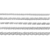 925 Sterling sølv halskæde kæde, poleret, du kan DIY & forskellige stilarter for valg, platin farve, Solgt af G