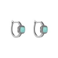 925 Sterling Silver Lever Back Earring with turquoise vintage & for woman turquoise size Sold By Pair