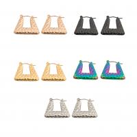 Stainless Steel Lever Terug Earring, 304 roestvrij staal, mode sieraden & voor vrouw, meer kleuren voor de keuze, 23x23mm, Verkocht door pair
