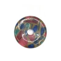 مجوهرات الأحجار الكريمة الخرز, كلويسوني ستون, كعكة محلاة, ديي, متعددة الألوان, 30mm, تباع بواسطة PC