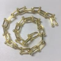Messingkette Halskette, Messing, goldfarben plattiert, DIY, frei von Nickel, Blei & Kadmium, verkauft von m