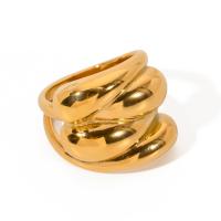Anelli Coppia Finger, 304 acciaio inox, Placcato oro 18K, gioielli di moda & unisex, dorato, inner diameter 18.1mm,ring width 20mm, Venduto da PC