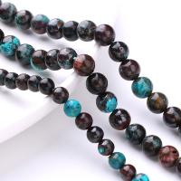 Gemstone Jewelry Beads Phoenix Stone Round DIY green Sold By Strand