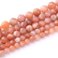 Mjesečev kamen perle, Orange Mjesečev kamen, Krug, možete DIY & različite veličine za izbor, naranča, Prodano By Strand